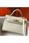 Hermes Kelly Mini II Bag In White Epsom Leather GHW  Replica