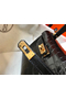 Hermes Kelly Mini II Handmade Bag In Black Crocodile Embossed Leather  Replica