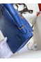 Hermes Kelly Mini II Handmade Bag In Blue Electric Ostrich Leather  Replica