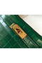 Hermes Kelly Mini II Handmade Bag In Green Crocodile Embossed Leather  Replica