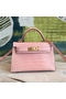 Hermes Kelly Mini II Handmade Bag In Nude Alligator Crocodile  Replica