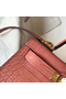 Hermes Kelly Mini II Handmade Bag In Pink Crocodile Embossed Leather  Replica
