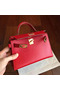Hermes Kelly Mini II Handmade Bag In Red Epsom Leather  Replica