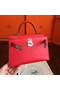 Hermes Kelly Mini II Handmade Bag In Red Swift Calfskin  Replica