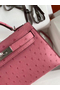 Hermes Kelly Mini II Handmade Bag In Terre Cutie Ostrich Leather  Replica