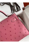 Hermes Kelly Mini II Handmade Bag In Terre Cutie Ostrich Leather  Replica
