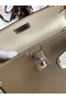Hermes Kelly Mini II Sellier Bicolor Handmade Bag in Taupe and Craie Epsom Calfskin  Replica
