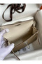 Hermes Kelly Mini II Sellier Bicolor Handmade Bag in Taupe and Craie Epsom Calfskin  Replica