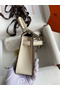 Hermes Kelly Mini II Sellier Bicolor Handmade Bag in Taupe and Craie Epsom Calfskin  Replica