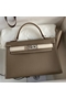 Hermes Kelly Mini II Sellier Bicolor Handmade Bag in Taupe and Craie Epsom Calfskin  Replica