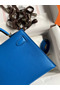 Hermes Kelly Mini II Sellier Handmade Bag In Blue Hydra Chevre Mysore Leather  Replica