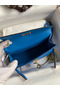 Hermes Kelly Mini II Sellier Handmade Bag In Blue Hydra Chevre Mysore Leather  Replica
