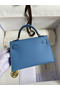 Hermes Kelly Mini II Sellier Handmade Bag In Blue Paradise Epsom Calfskin  Replica