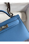 Hermes Kelly Mini II Sellier Handmade Bag In Blue Paradise Epsom Calfskin  Replica