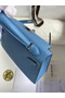 Hermes Kelly Mini II Sellier Handmade Bag In Blue Paradise Epsom Calfskin  Replica