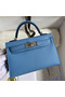 Hermes Kelly Mini II Sellier Handmade Bag In Blue Paradise Epsom Calfskin  Replica