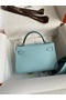 Hermes Kelly Mini II Sellier Handmade Bag In Blue Zephyr Epsom Calfskin  Replica