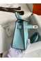 Hermes Kelly Mini II Sellier Handmade Bag In Blue Zephyr Epsom Calfskin  Replica