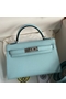 Hermes Kelly Mini II Sellier Handmade Bag In Blue Zephyr Epsom Calfskin  Replica