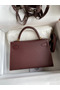 Hermes Kelly Mini II Sellier Handmade Bag In Bordeaux Epsom Calfskin  Replica