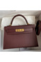 Hermes Kelly Mini II Sellier Handmade Bag In Bordeaux Epsom Calfskin  Replica