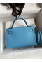 Hermes Kelly Mini II Sellier Handmade Bag In Celeste Epsom Calfskin  Replica