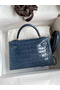 Hermes Kelly Mini II Sellier Handmade Bag In Colvert Shiny Alligator Leather  Replica