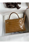 Hermes Kelly Mini II Sellier Handmade Bag In Ficelle Shiny Alligator Leather  Replica