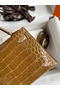 Hermes Kelly Mini II Sellier Handmade Bag In Ficelle Shiny Alligator Leather  Replica