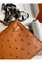 Hermes Kelly Mini II Sellier Handmade Bag In Gold Ostrich Leather  Replica