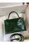 Hermes Kelly Mini II Sellier Handmade Bag In Malachite Shiny Alligator Leather  Replica