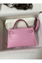 Hermes Kelly Mini II Sellier Handmade Bag In Mauve Sylvestre Matte Alligator Leather  Replica