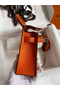 Hermes Kelly Mini II Sellier Handmade Bag In Orange Chevre Mysore Leather  Replica