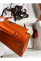 Hermes Kelly Mini II Sellier Handmade Bag In Orange Chevre Mysore Leather  Replica