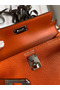 Hermes Kelly Mini II Sellier Handmade Bag In Orange Chevre Mysore Leather  Replica