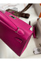 Hermes Kelly Mini II Sellier Handmade Bag In Rose Purple Epsom Calfskin  Replica