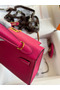 Hermes Kelly Mini II Sellier Handmade Bag In Rose Red Epsom Calfskin  Replica