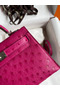 Hermes Kelly Mini II Sellier Handmade Bag In Rose Red Ostrich Leather  Replica