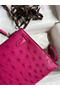 Hermes Kelly Mini II Sellier Handmade Bag In Rose Red Ostrich Leather  Replica