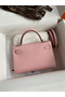 Hermes Kelly Mini II Sellier Handmade Bag In Rose Sakura Epsom Calfskin  Replica