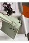 Hermes Kelly Mini II Sellier Handmade Bag In Vert Fizz Chevre Mysore Leather  Replica