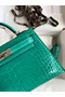Hermes Kelly Mini II Sellier Handmade Bag In Vert Jude Shiny Alligator Leather  Replica