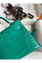 Hermes Kelly Mini II Sellier Handmade Bag In Vert Jude Shiny Alligator Leather  Replica