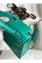 Hermes Kelly Mini II Sellier Handmade Bag In Vert Jude Shiny Alligator Leather  Replica