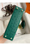 Hermes Kelly Mini II Sellier Handmade Bag In Vert Vertigo Ostrich Leather  Replica