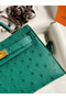 Hermes Kelly Mini II Sellier Handmade Bag In Vert Vertigo Ostrich Leather  Replica