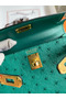 Hermes Kelly Mini II Sellier Handmade Bag In Vert Vertigo Ostrich Leather  Replica