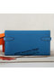 Hermes Kelly Original Saffiano Leather Bi-Fold Wallet A708 Blue  Replica