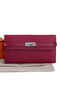 Hermes Kelly Original Saffiano Leather Bi-Fold Wallet A708 Burgundy  Replica