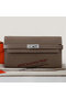Hermes Kelly Original Saffiano Leather Bi-Fold Wallet A708 Dark Gray  Replica